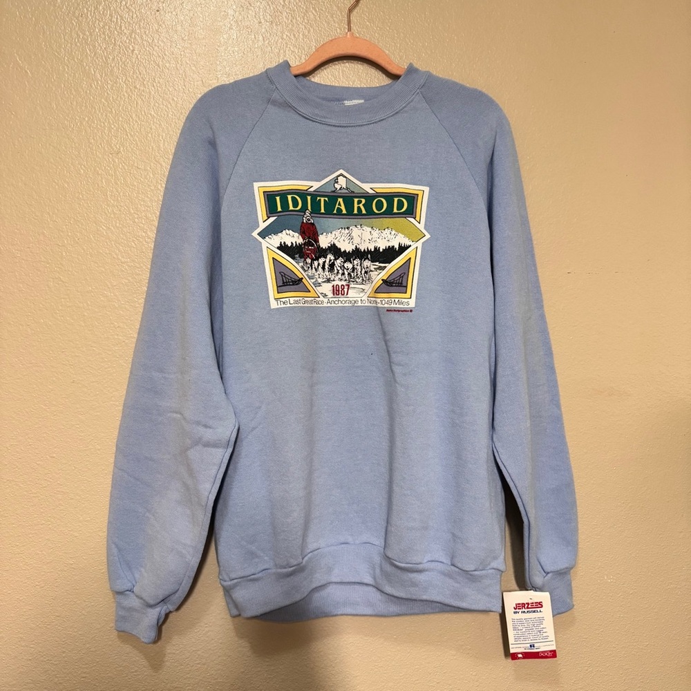 Jerzees Light Blue Iditarod Crewneck Sweater